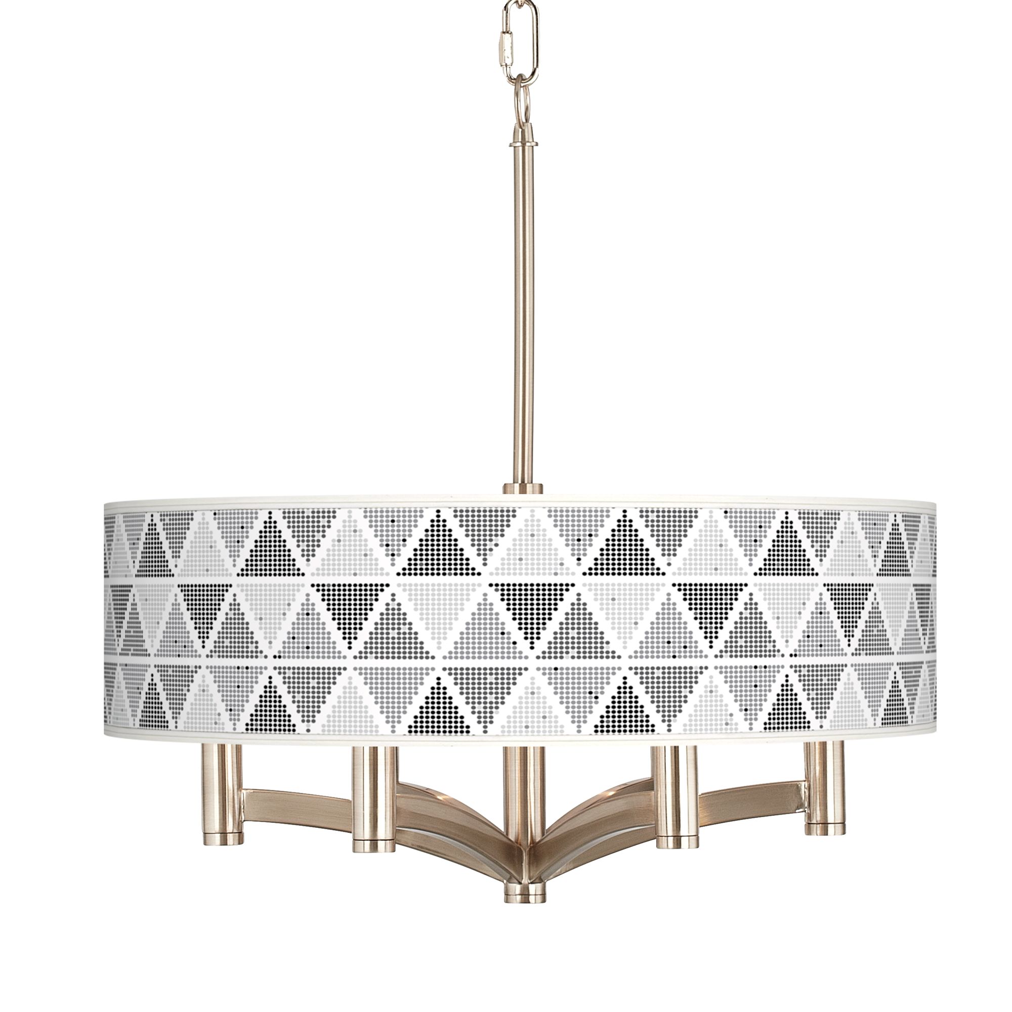Pointillism Ava 6-Light Nickel Pendant Chandelier
