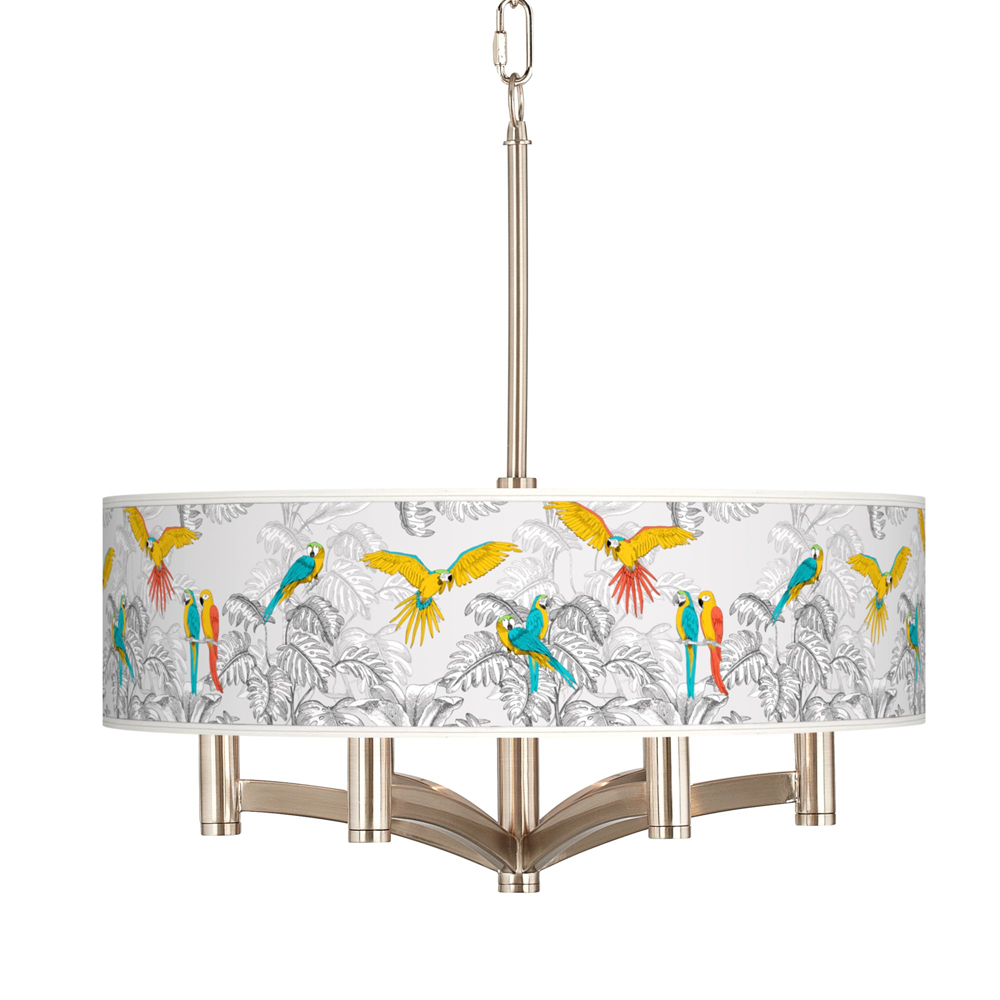 Macaw Jungle Ava 6-Light Nickel Pendant Chandelier
