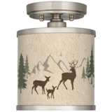 Deer Lodge Cyprus 7&quot; Wide Brushed Nickel Ceiling Light