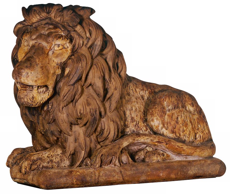 Henri Studio Grand Lion Facing Left 39"W Garden Sculpture