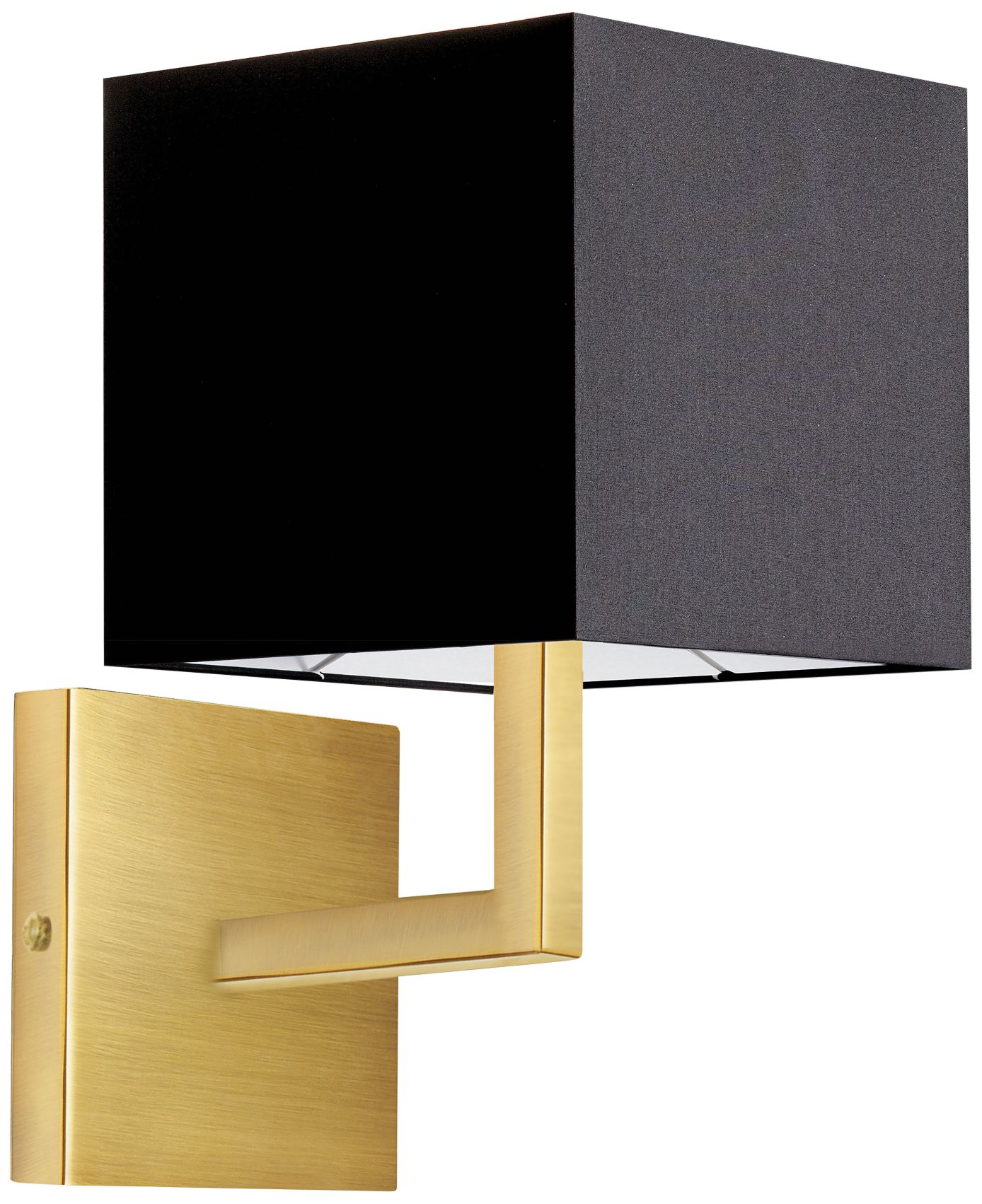 Lucas 10 1/2" High Aged Brass Wall Sconce with Black Shade