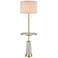 Below the Surface Brass and Silver Tray Table Floor Lamp