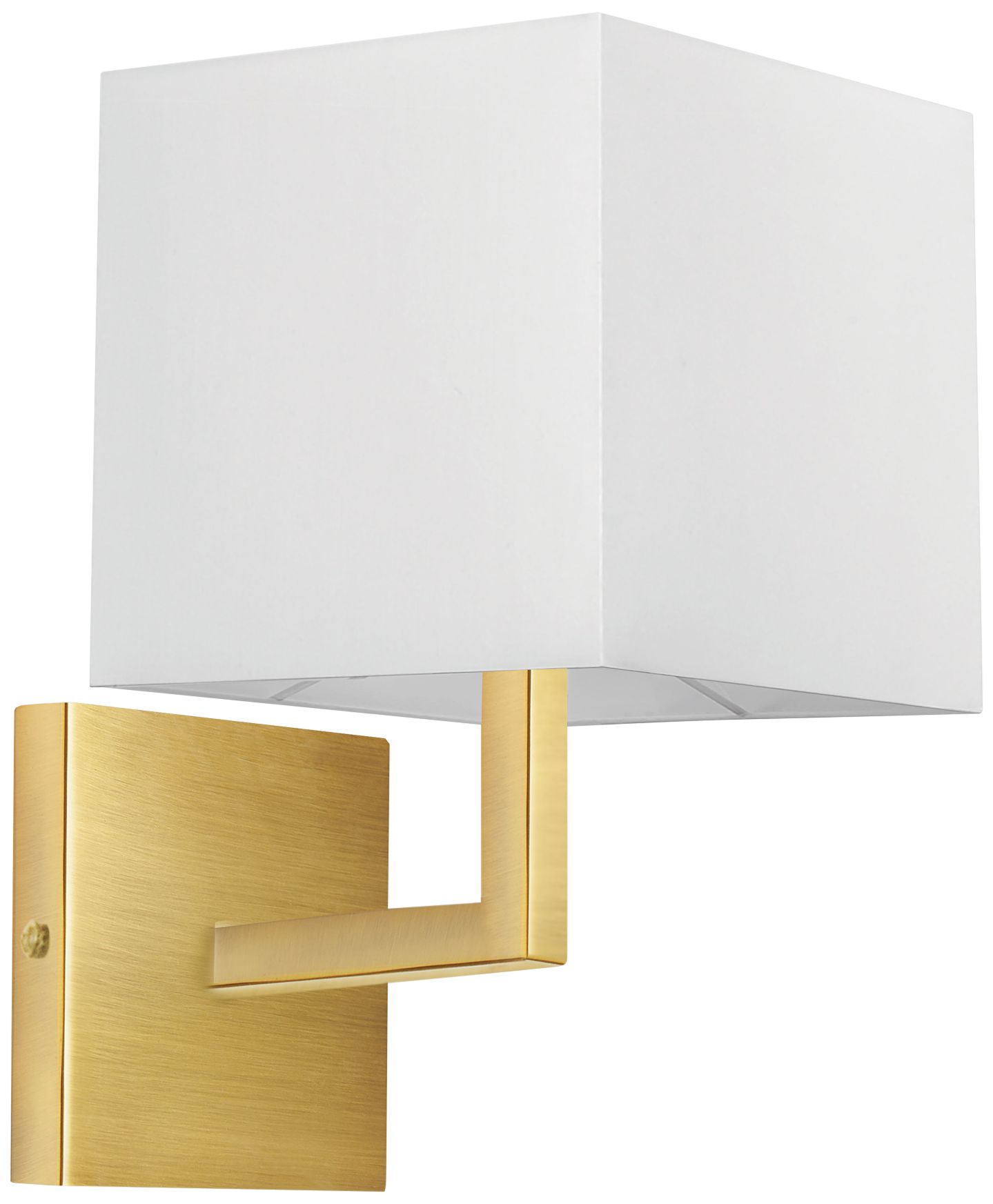 Lucas 10 1/2" High Aged Brass Wall Sconce with White Shade