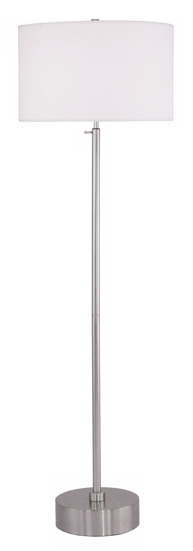 Lights Up! CanCan Nickel-White Shade Adjustable Floor Lamp