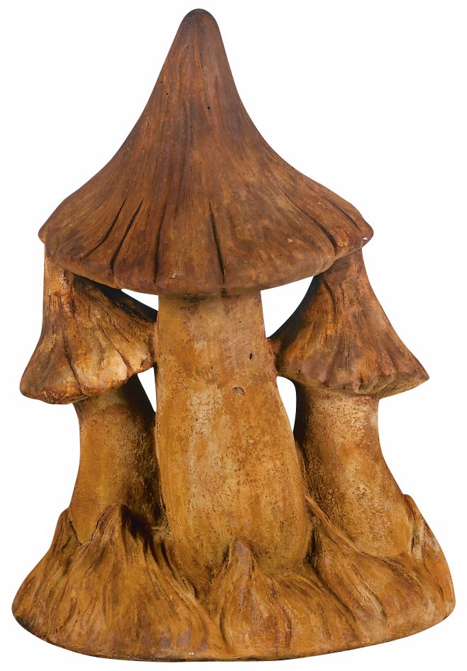 Cast Stone Triple Mushroom 20" Wide Small Garden Accent