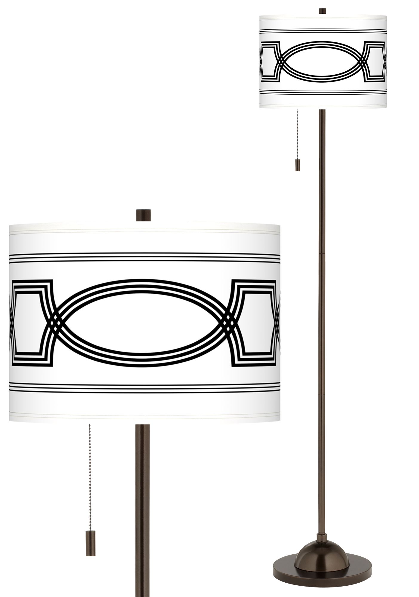 Concave Giclee Glow Bronze Club Floor Lamp