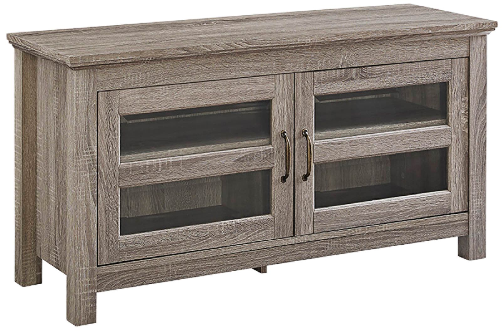 Coronado 44" Wide Gray Driftwood Glass Doors TV Media Stand