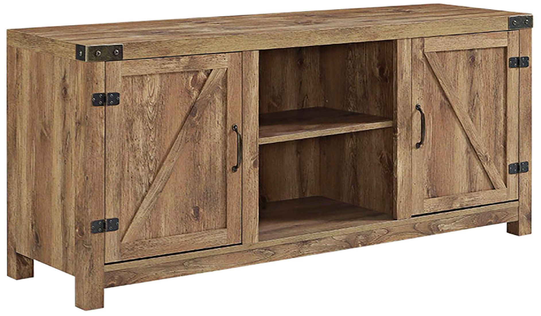 Barn Door 58" Wide 2-Door Farmhouse Media TV Stand