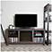 Everett Charcoal Gray Wood Fireplace TV Stand