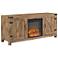 Barn Door 58" Wide Farmhouse Media TV Stand with Fireplace