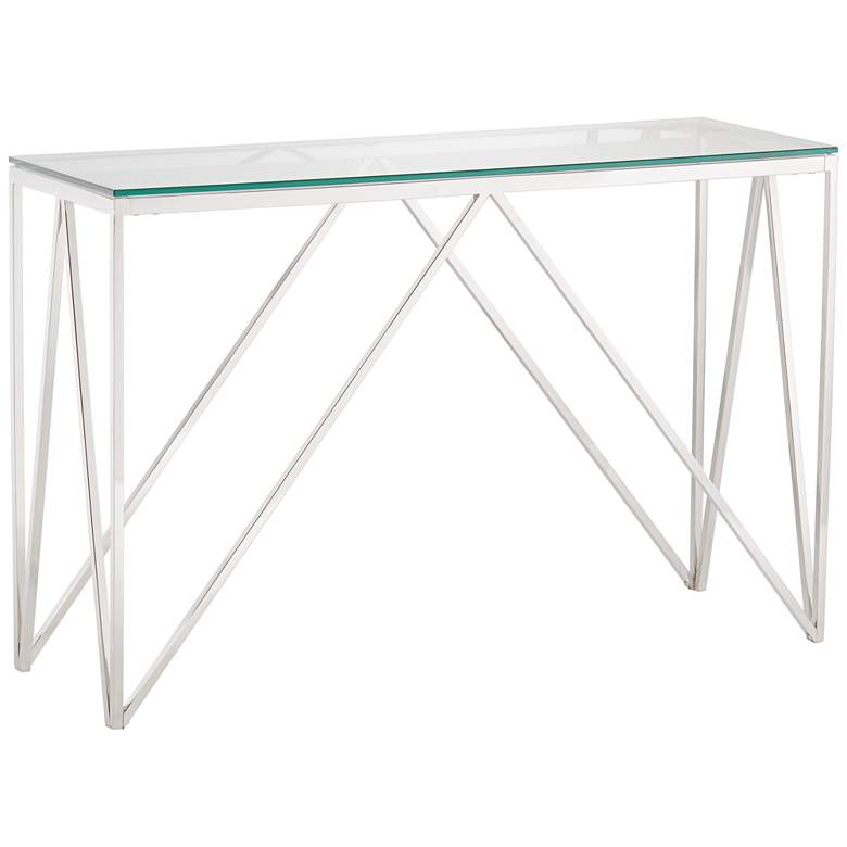 Image 3 Luxor 47 1/4" Wide Chrome and Glass Modern Console Table