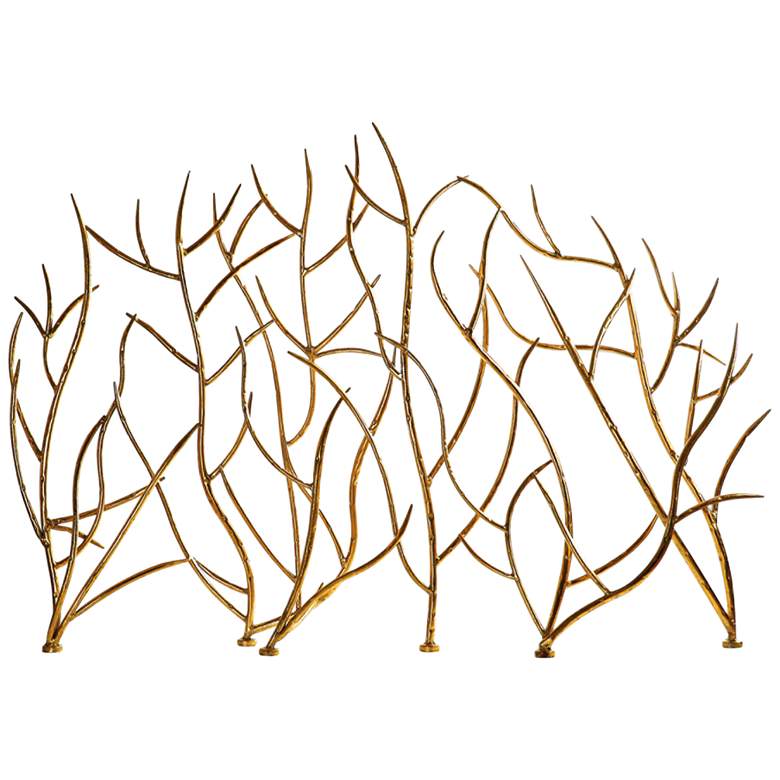 Image 1 Uttermost Gold Branches 32" High Decorative Fireplace Screen