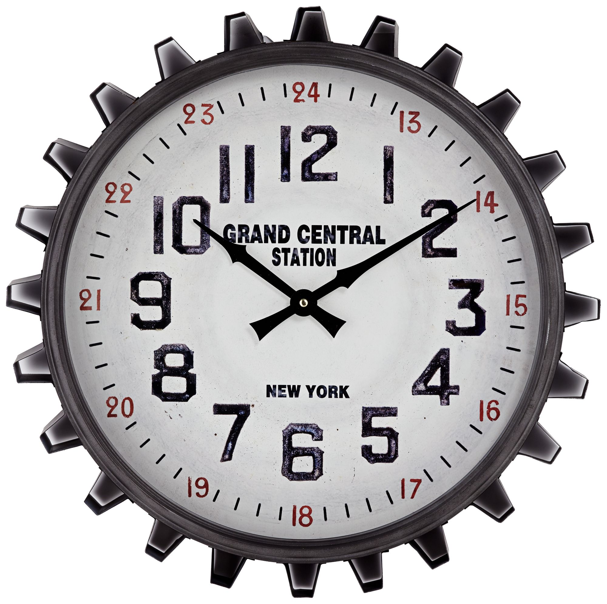 Industrial Gear 23 1/2" Round Metal Wall Clock 31D71 Lamps Plus