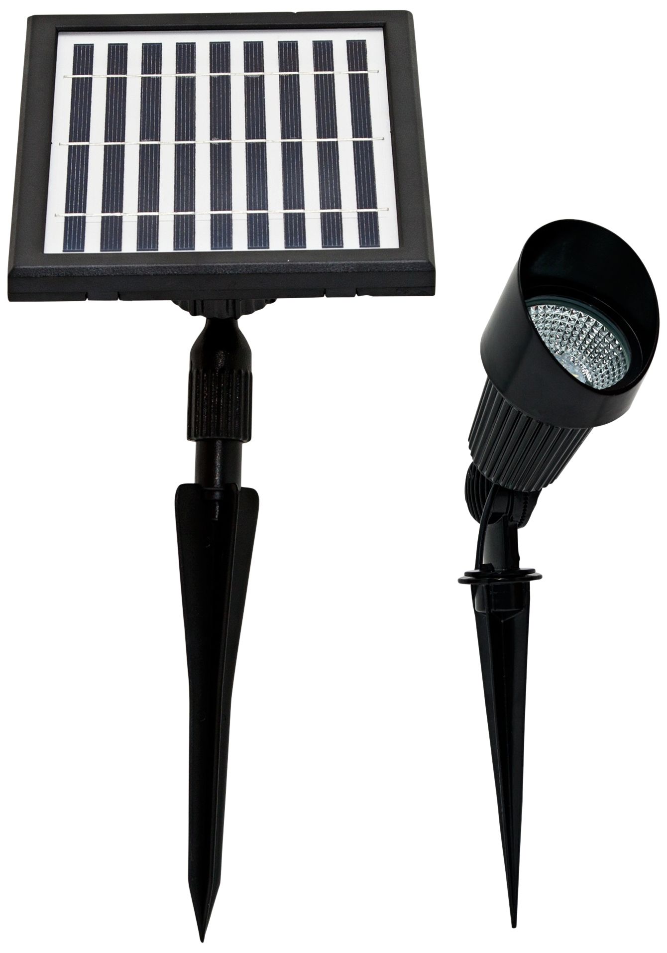 Bram 5"H Black Solar-Powered Warm White LED Spot Light