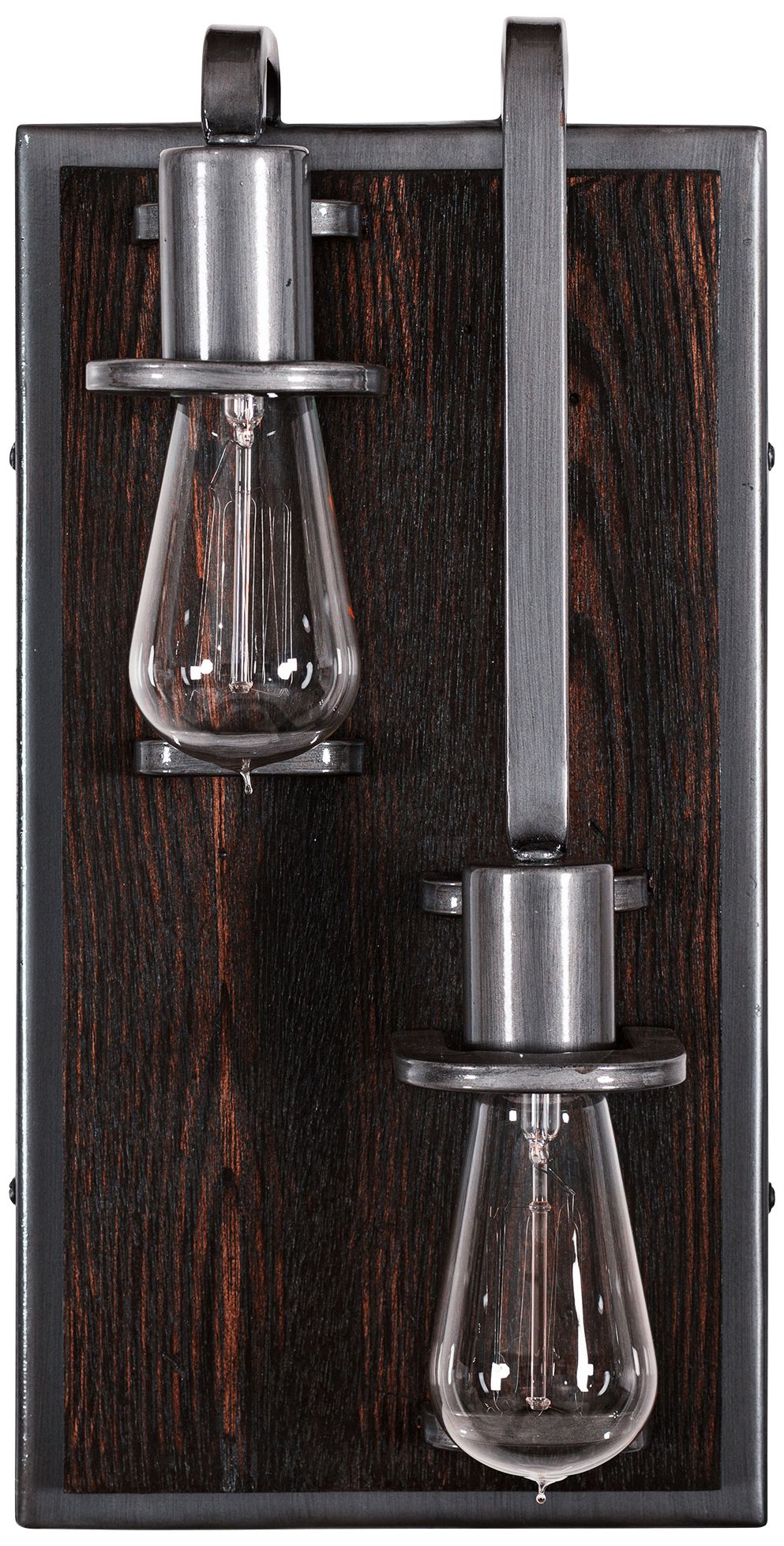 Lofty 16" High Faux Zebrawood 2-Light Left Sided Wall Sconce