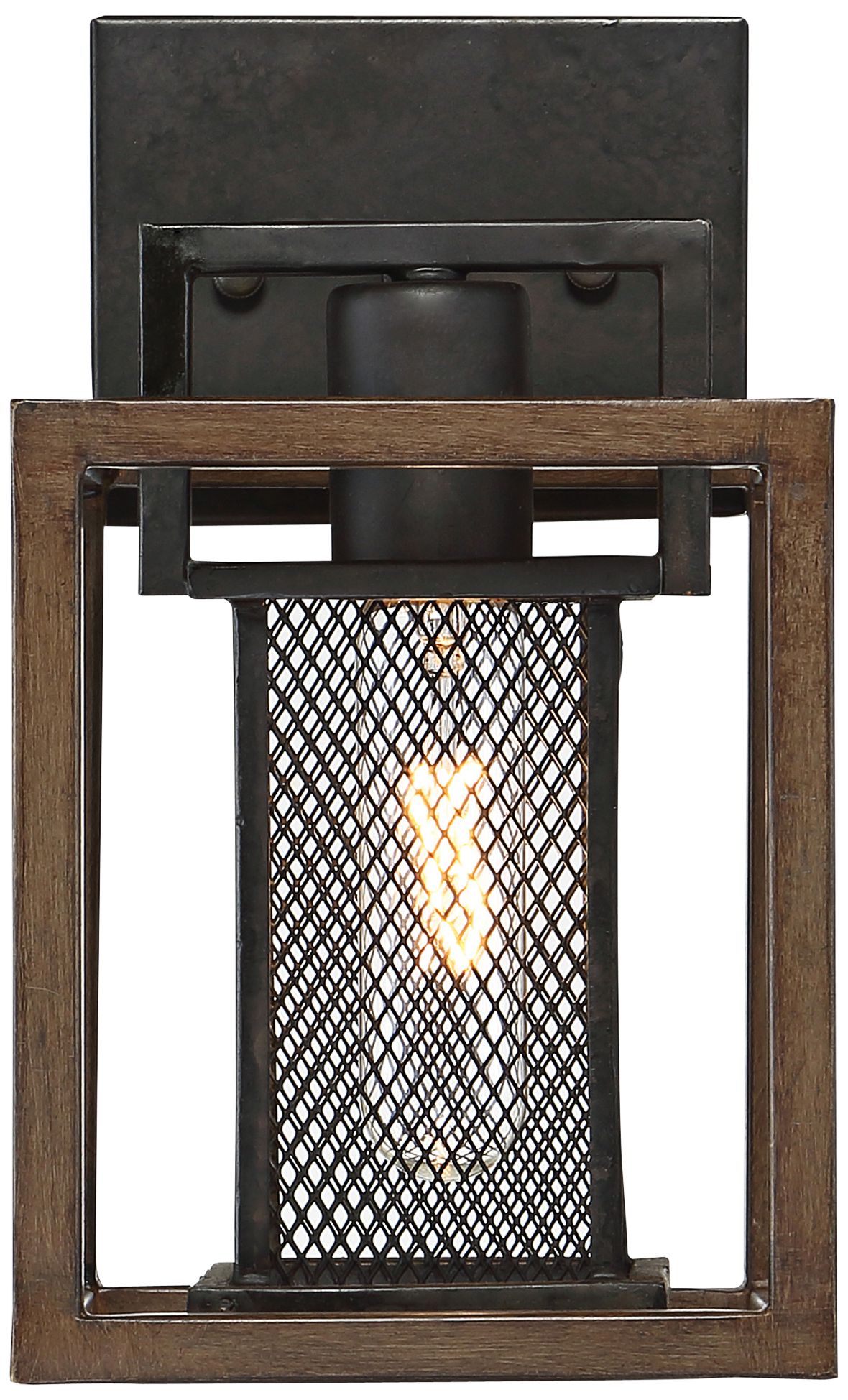 Varaluz Rio Lobo 10 1/2" High Dark Oak and Black Wall Sconce