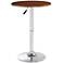 Bentley 23 1/2" Wide Wood and Chrome Adjustable Pub Table