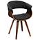 Summer Charcoal Fabric and Walnut Wood Dining Chair