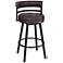 Madrid 26 1/2" Ford Brown Faux Leather Swivel Counter Stool
