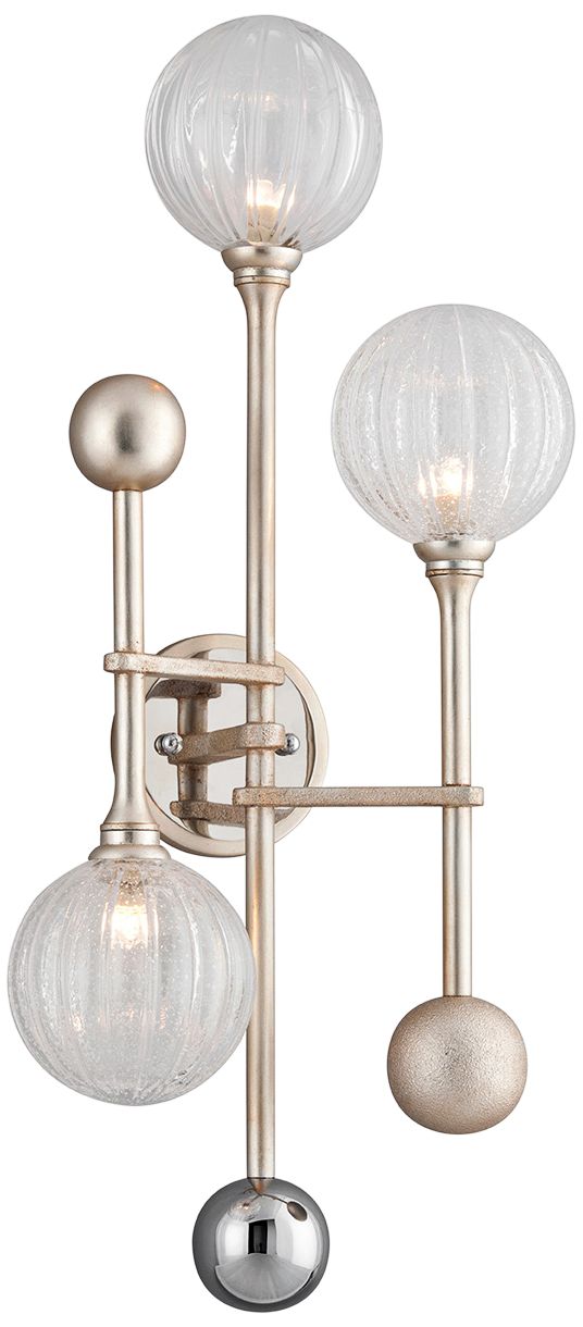 Majorette 28 1/4" High Silver Leaf 3-Light LED Wall Sconce