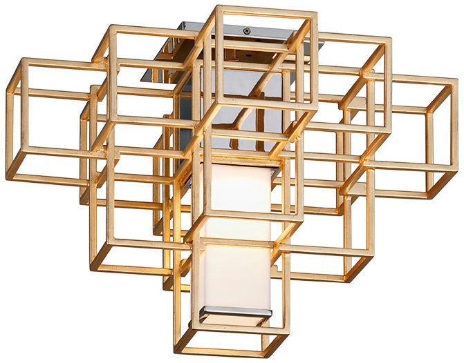 Corbett Metropolis 20 1 4 Wide Gold Leaf Led Ceiling Light