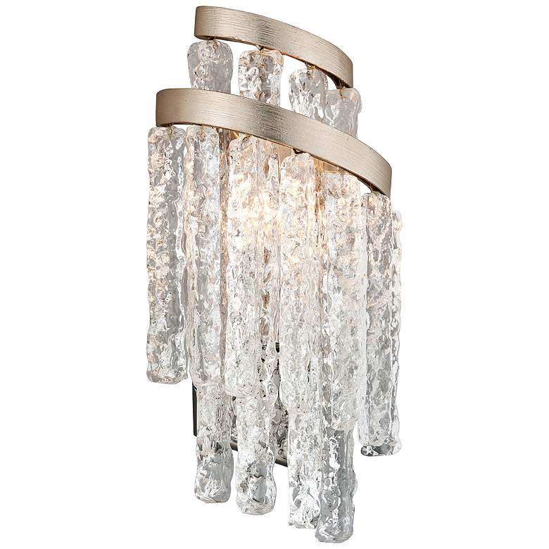 Corbett Mont Blanc 16 1/2&quot;H Modern Silver Leaf Wall Sconce