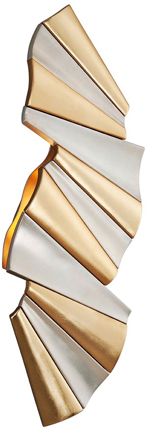 Taffeta 25" High Gold Leaf and Silver LED Wall Sconce
