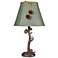 Owl on Pine Branch Rustic Western Style Accent Table Lamp