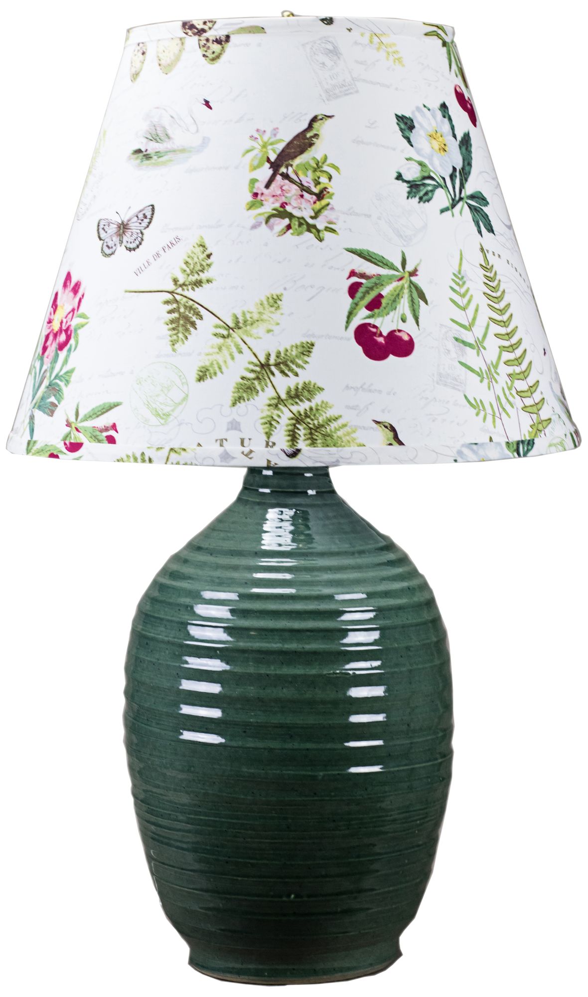 Ridges Green Ceramic Table Lamp with Ivory Glaze 31K36 Lamps Plus