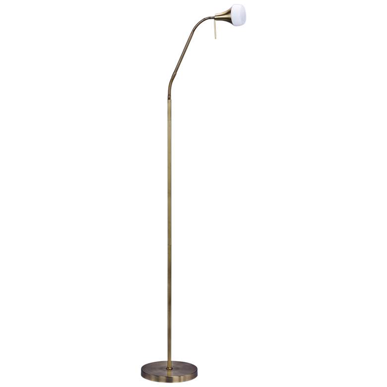 Image 1 Gemini Antique Brass Adjustable Metal Floor Lamp