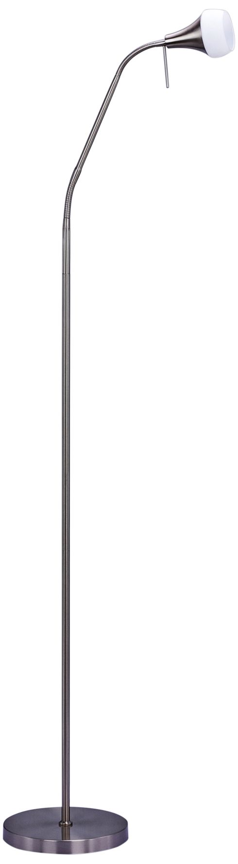 Gemini Brushed Steel Adjustable Metal Floor Lamp