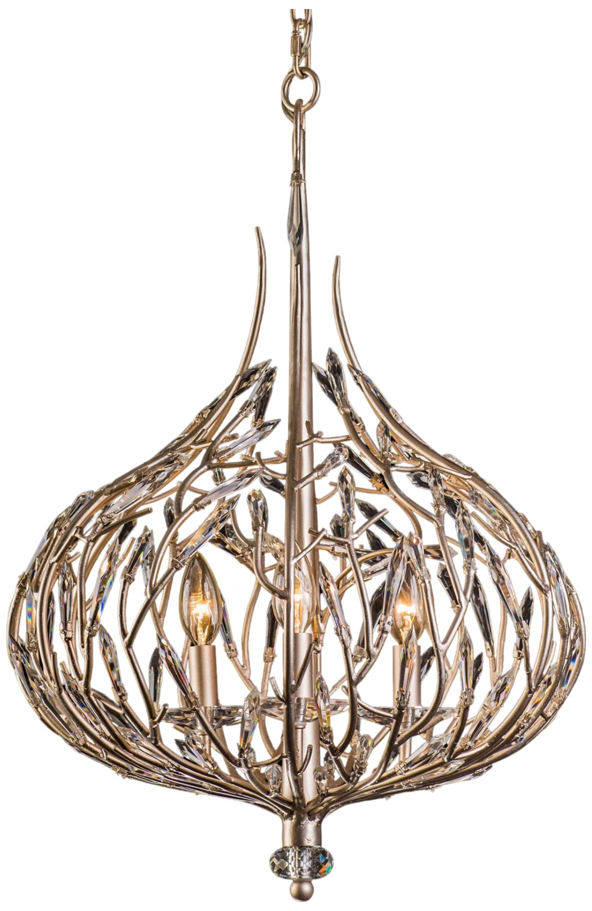 Varaluz Bask 3-light Crystal Pendant - Gold Dust