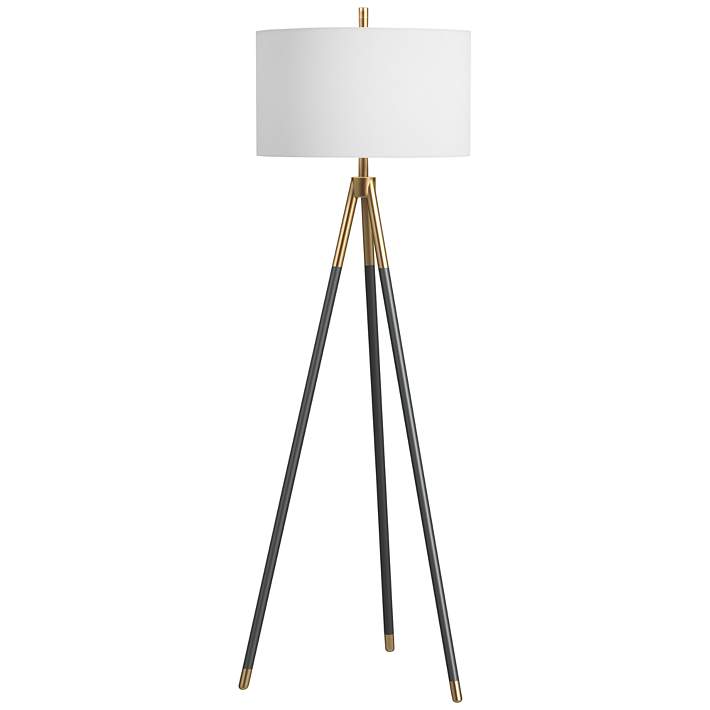 Rowe Black And Gold Tripod Floor Lamp, Gold Tripod Floor Lamp