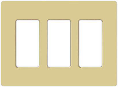 Lutron Claro Ivory 3 Gang Screwless Faceplate 32334 Lamps Plus