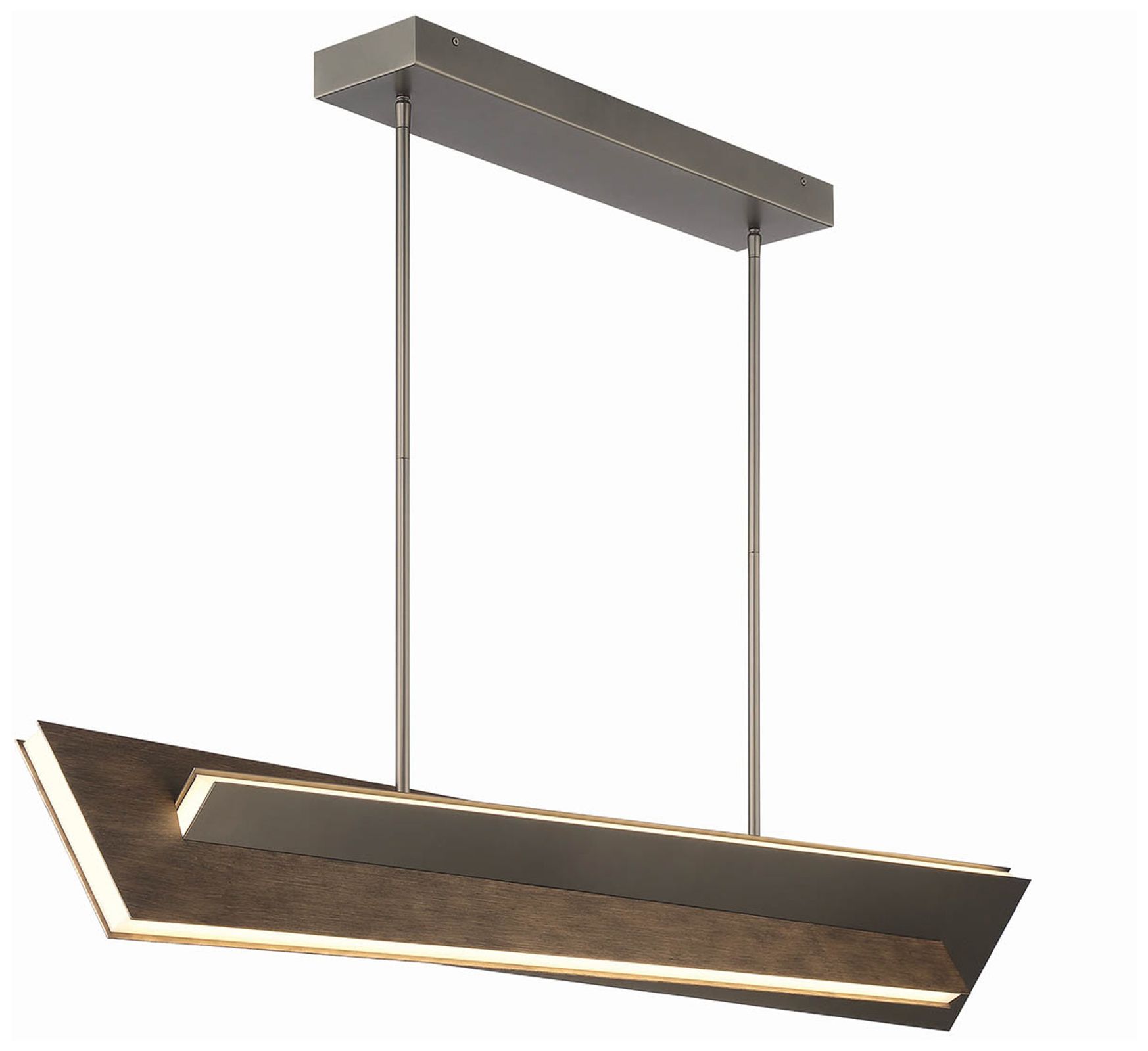 George Kovacs Intersezioni Led 50-in Iron And Walnut Island Chandelier