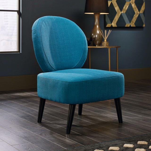 International Lux Maya Pacific Blue Fabric Accent Chair