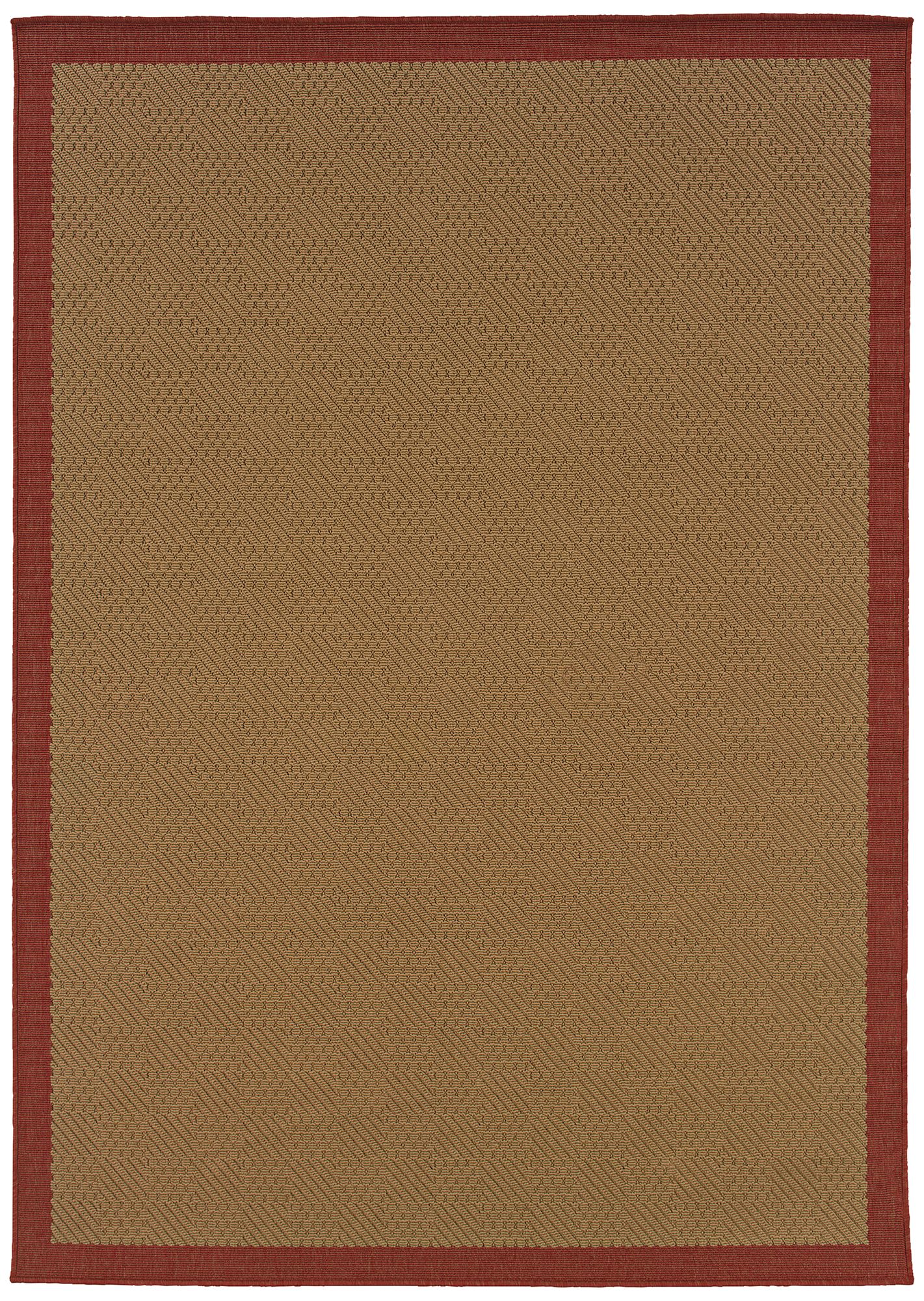Lanai 525O8 Beige and Red Outdoor Area Rug 