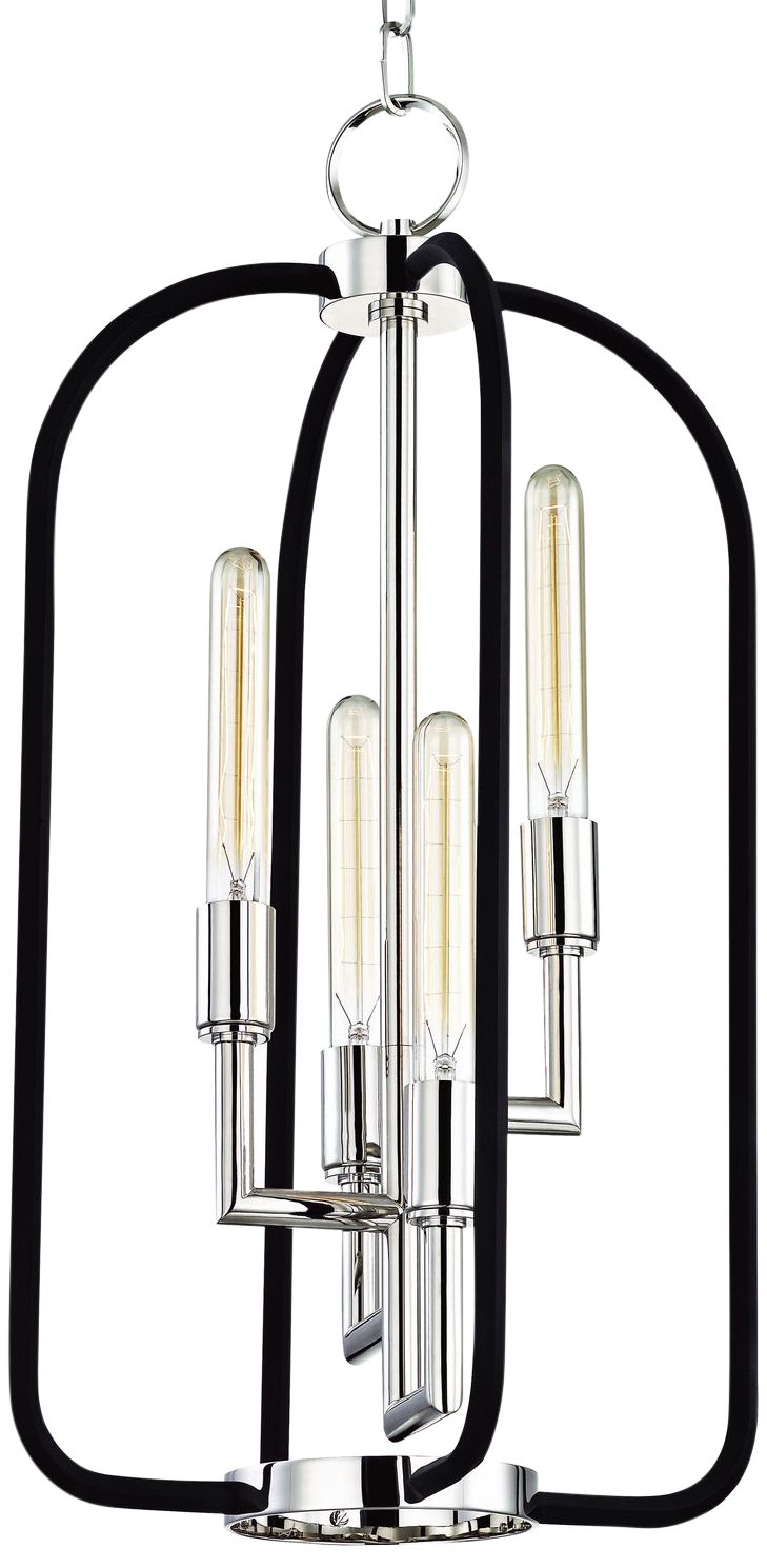 Hudson Valley Angler 15"W Polished Nickel 4-Light Chandelier