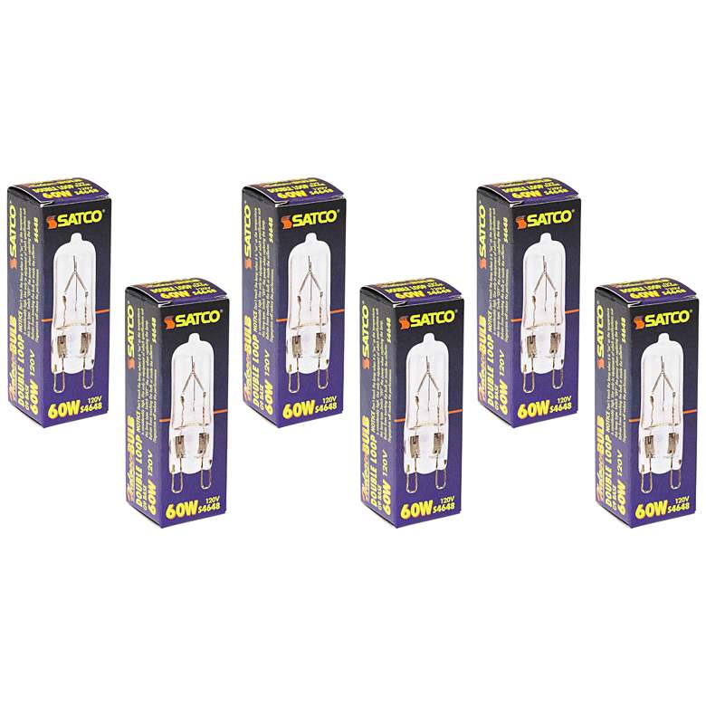 6-Pack Satco 60 Watt G9 120 Volt Clear Halogen Light Bulbs
