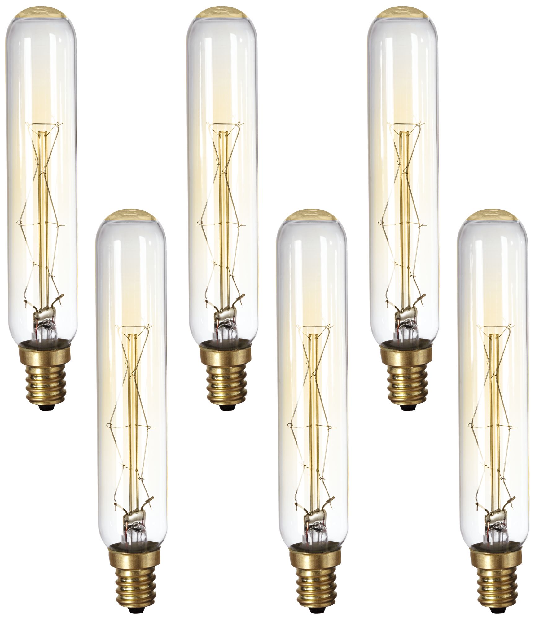 6-Pack 60 Watt Edison Amber Tube Candelabra Base Light Bulbs | EBay