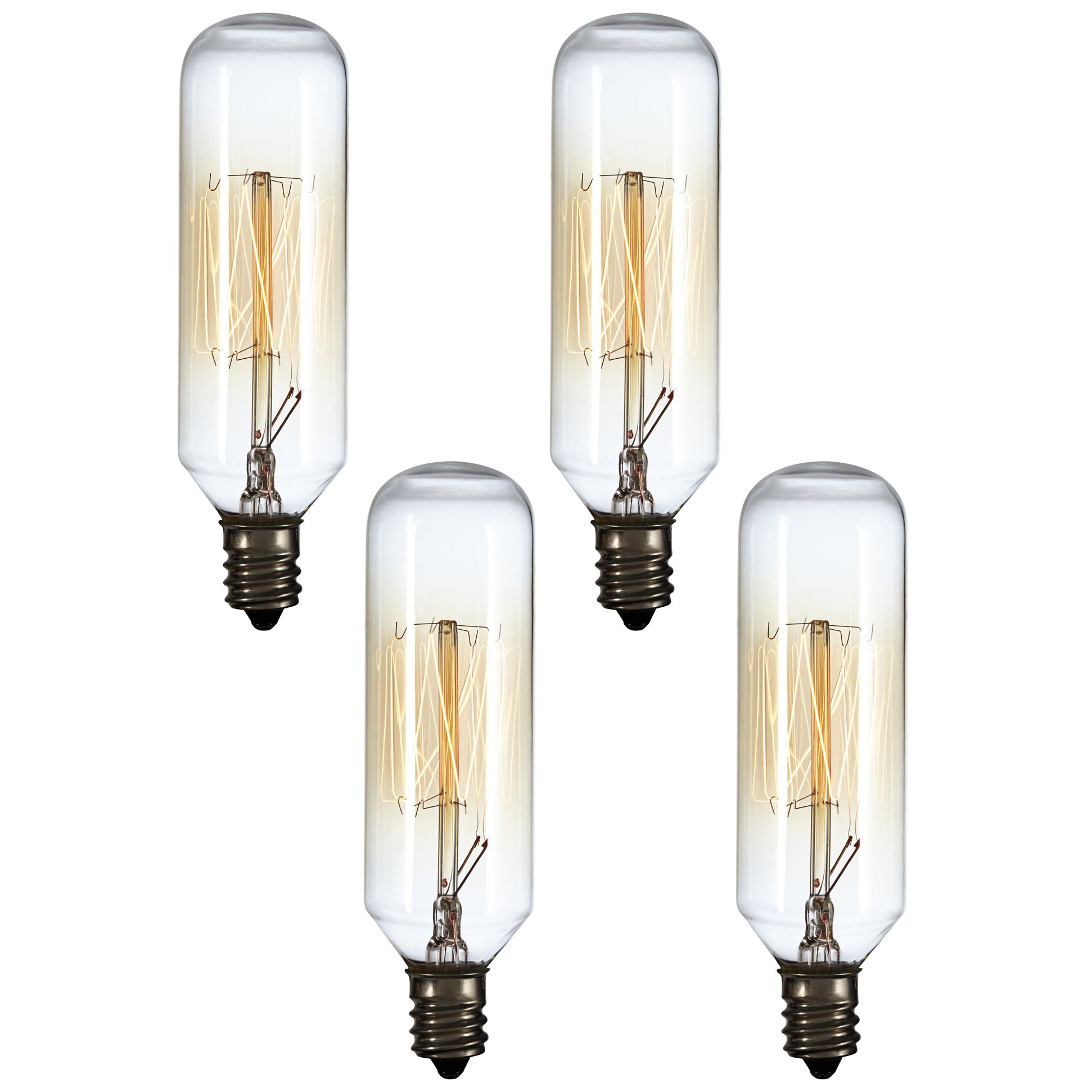 Tesler 60 Watt Candelabra T8 Edison Style Tube Bulb 6Pack 32F85