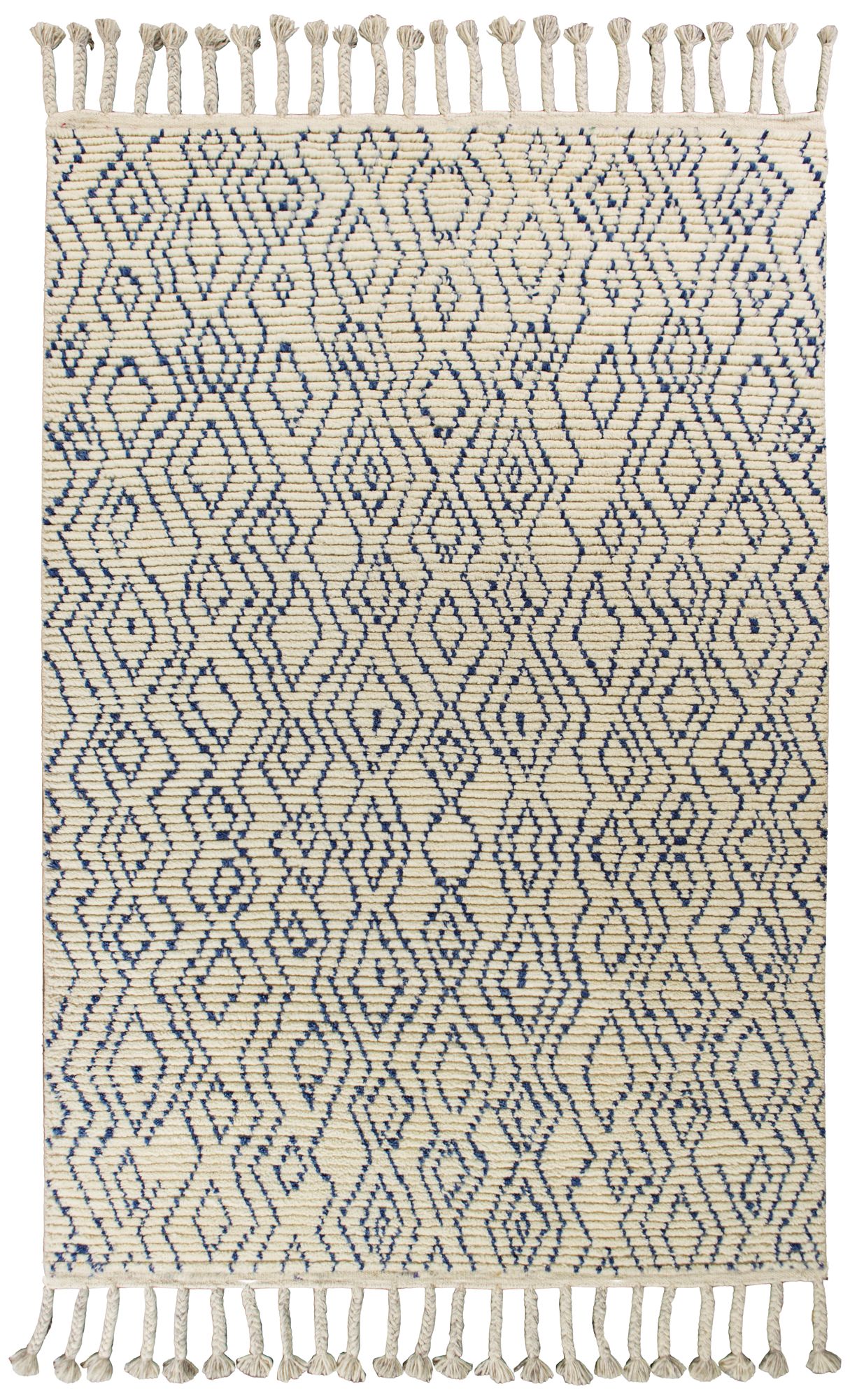 Austin 221 Ivory and Blue Mediterra Wool Area Rug