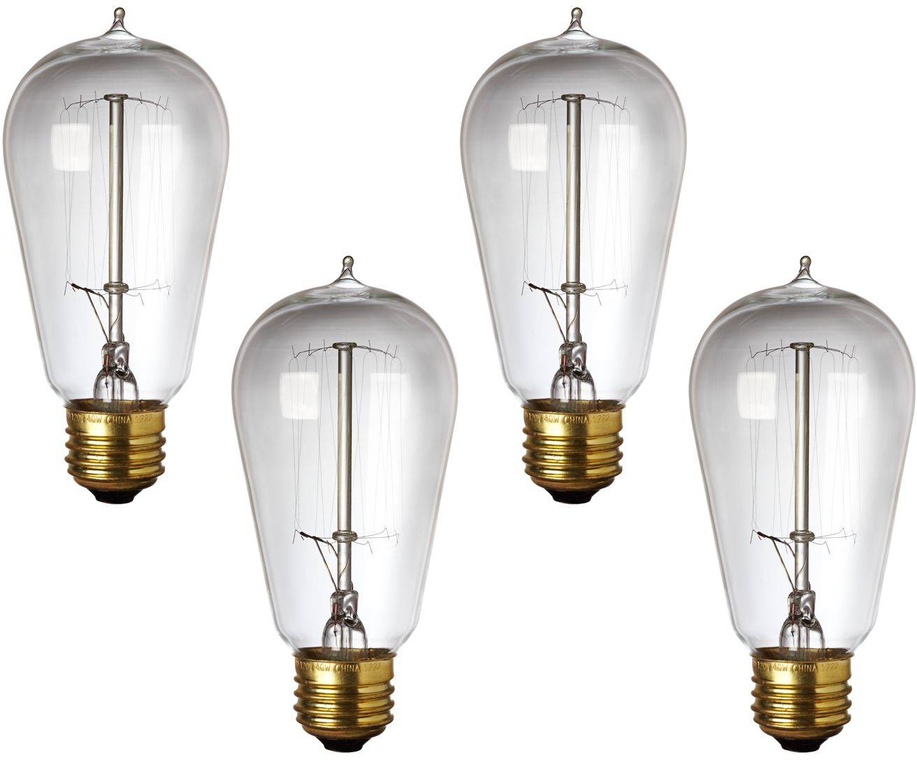 6-Pack 40 Watt Edison Style Medium Base Light Bulbs