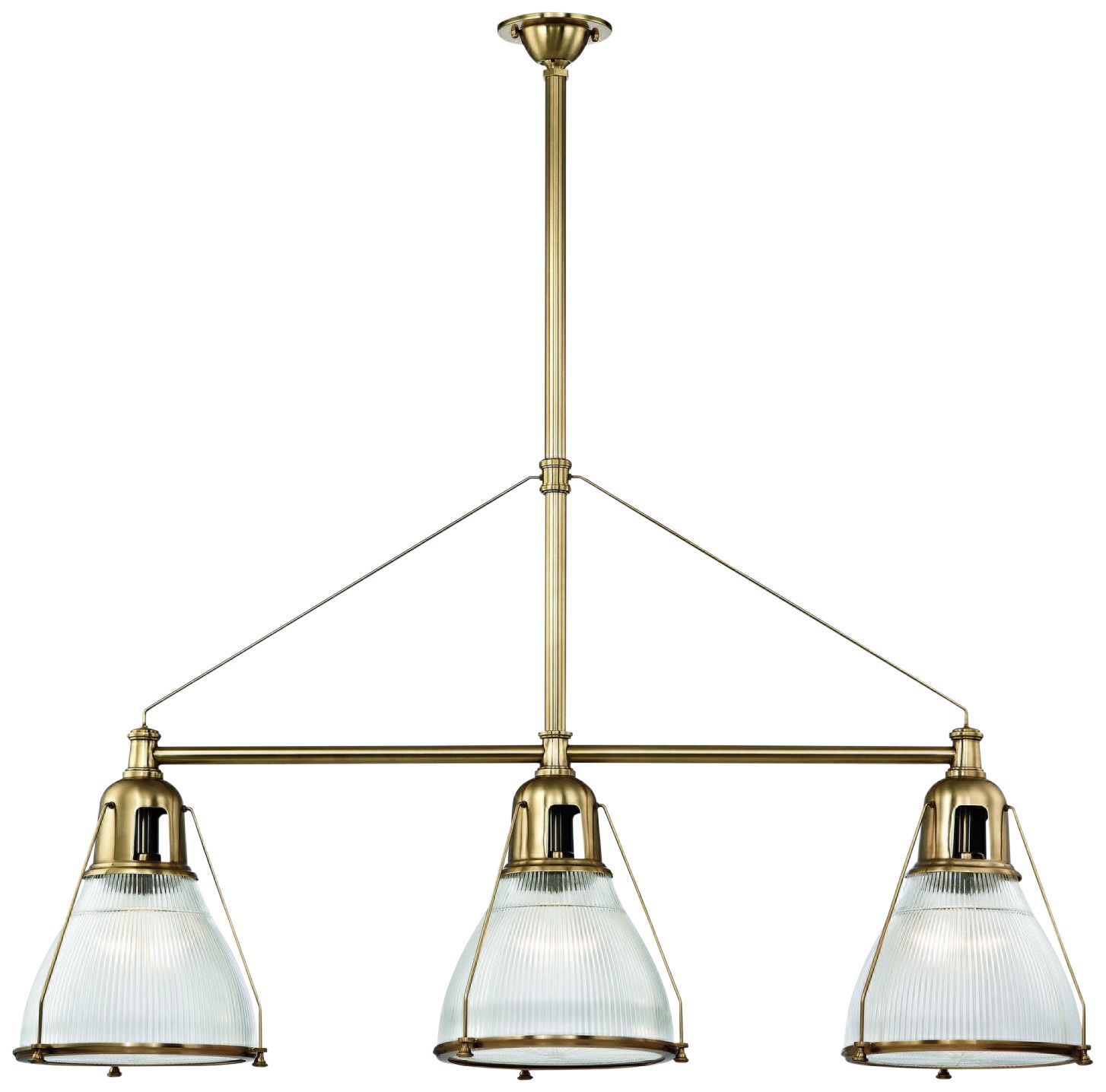 Haverhill 48" Wide Aged Brass Kitchen Island Light Pendant 32G42