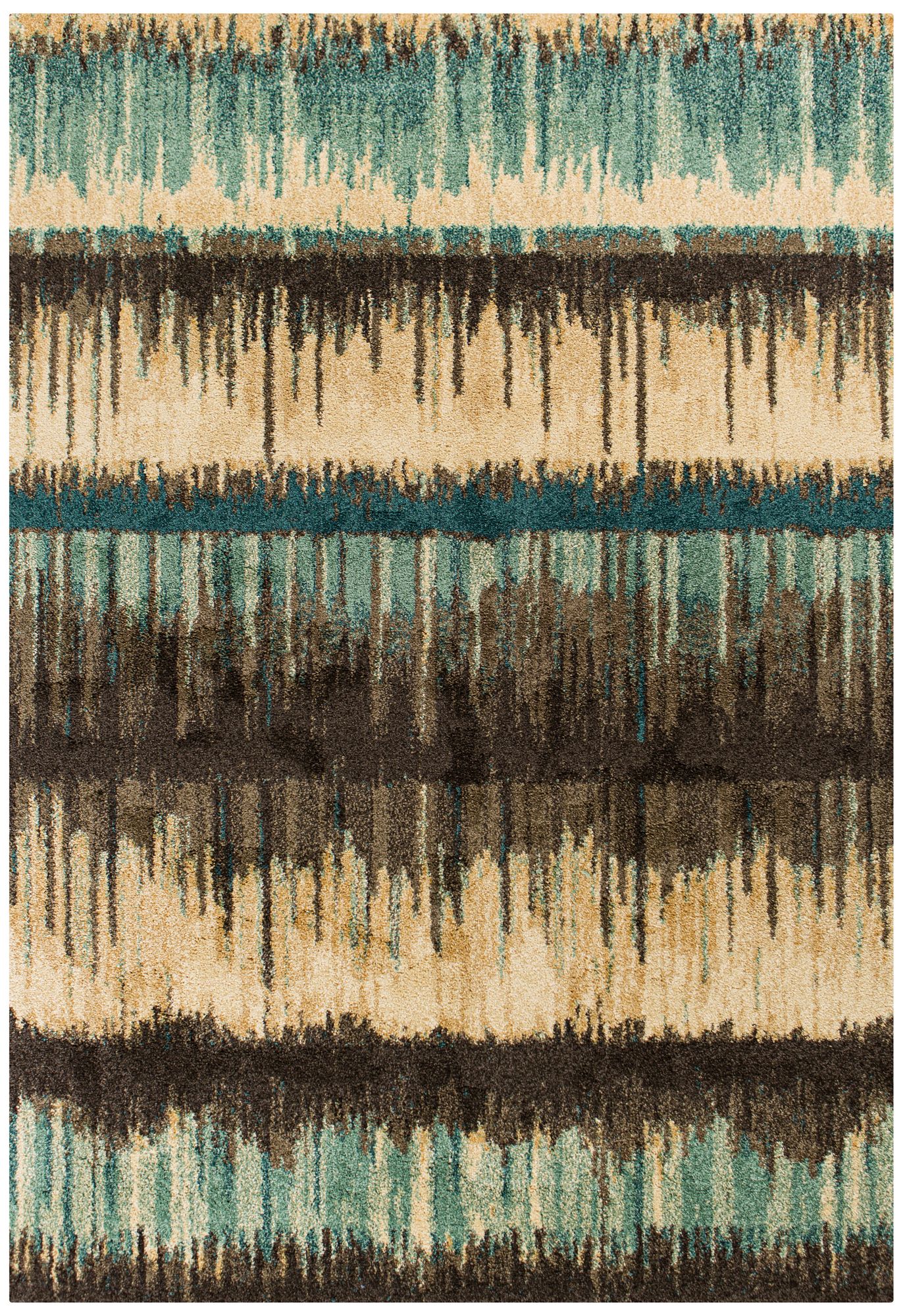 Barcelona 4476 Sand and Teal Palma Area Rug 