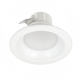 White 4" Round 9 Watt Dimmable LED Retrofit Baffle Trim