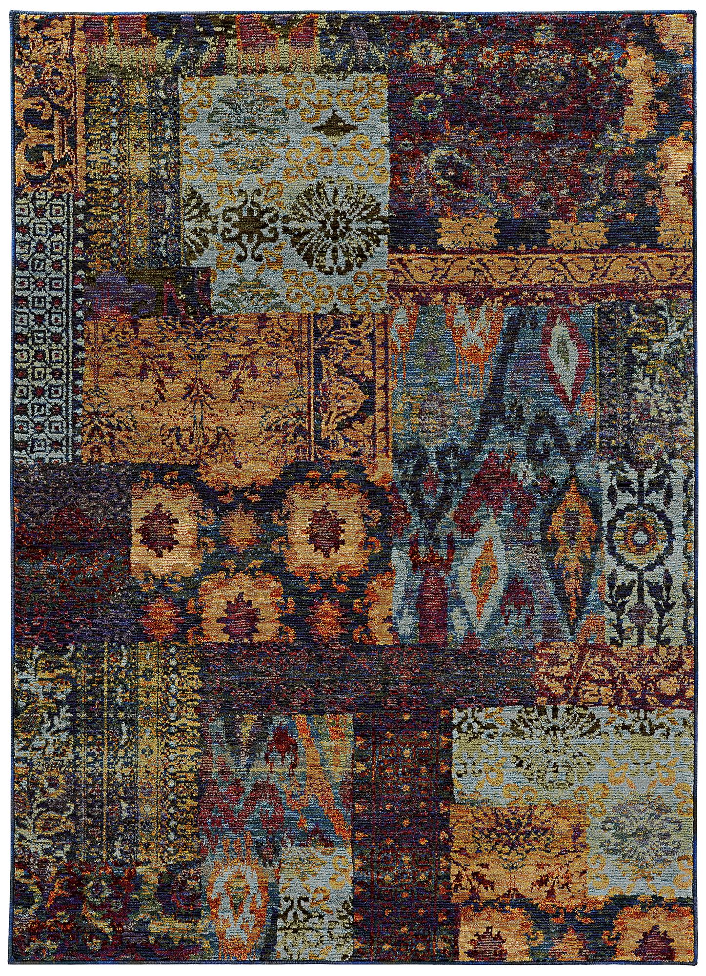 Andorra 7137A Multi-Color Blue Area Rug 