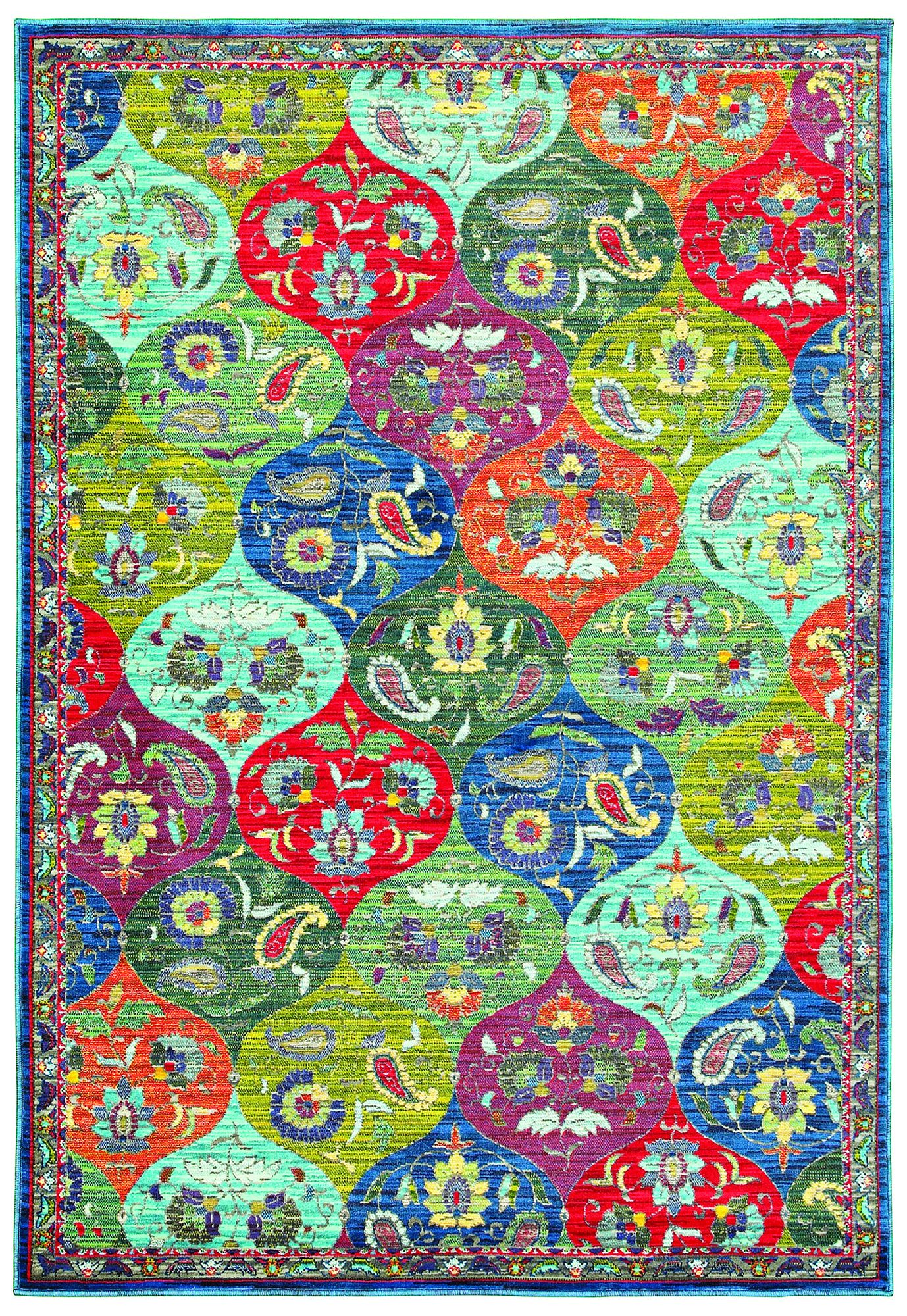 Joli 9648S Multi-Color Blue Area Rug 