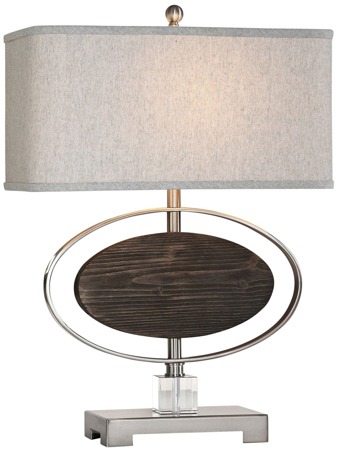 Uttermost Malik Brushed Nickel and Espresso Stain Table Lamp