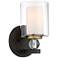 Studio 5 9 1/2" High Bronze and Natural Brush Wall Sconce